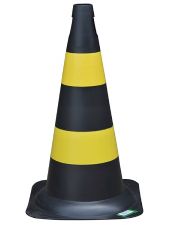 CONE PVC PRETO E AMARELO